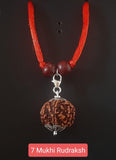 7 Mukhi Rudraksha Silver Capped Pendant