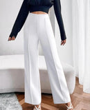 Women's Nontransparent Fabric Classic-Stylish Pant White